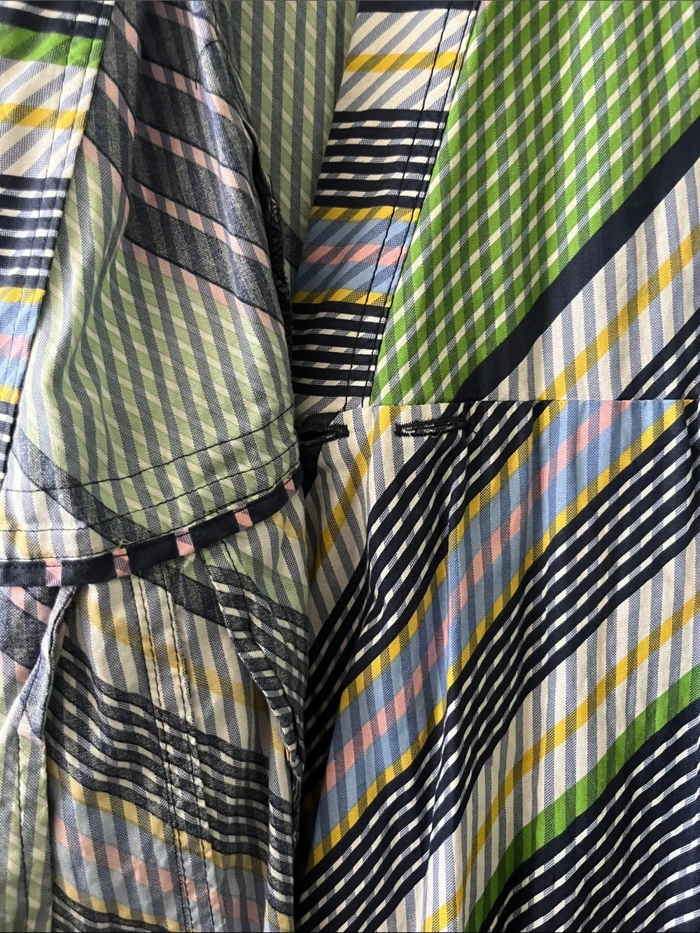 Tori Burch Sleeveless Striped Midi Dress in Navy & Green